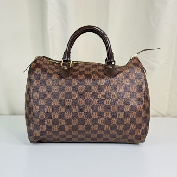Louis Vuitton Handbags - Louis Vuitton Damier Ebene Speedy 30 Bag with Classic Checkerboard Design